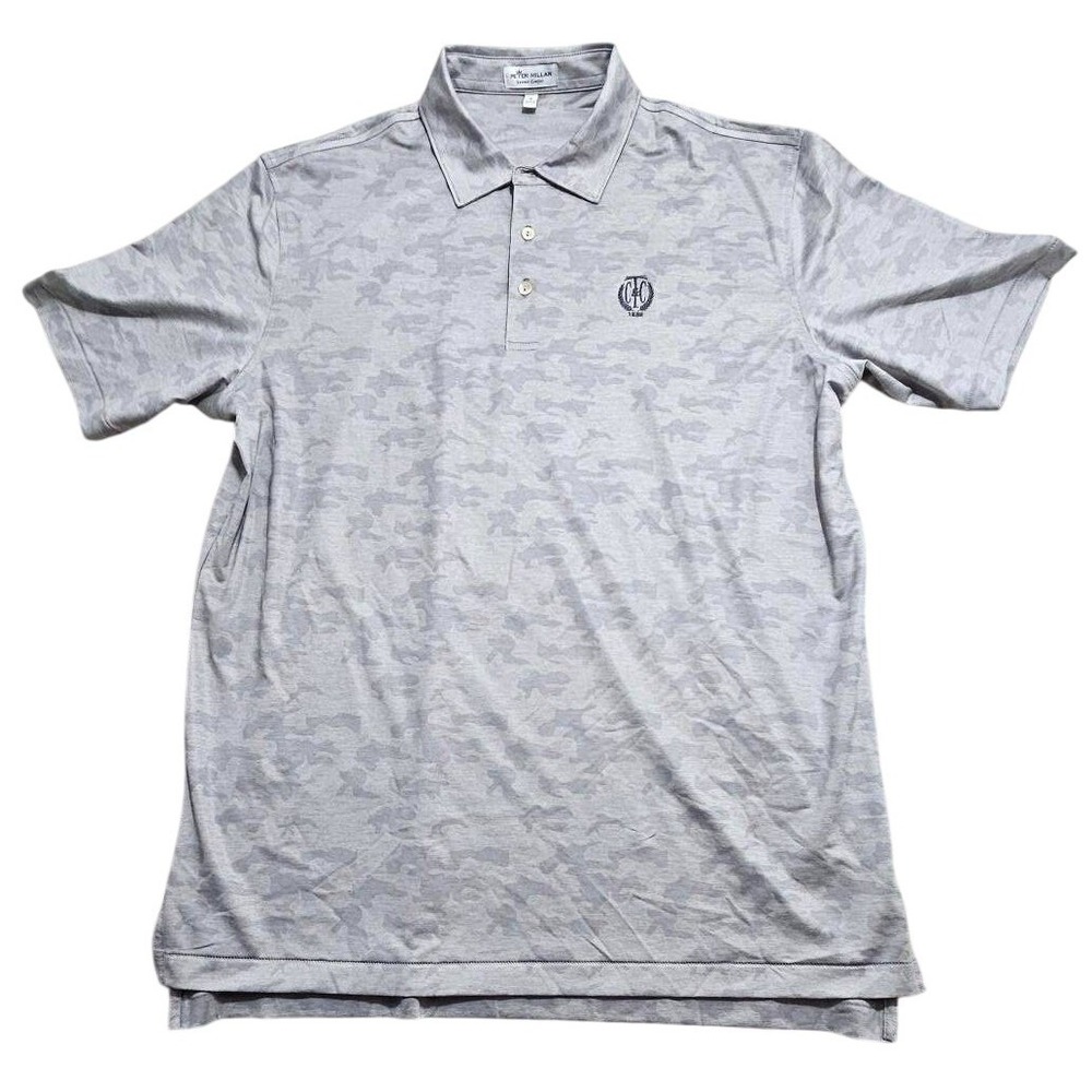 Peter Millar Summer Comfort Mens‎ Grey Camo Polo Shirt Gale MS21EK13S Size L